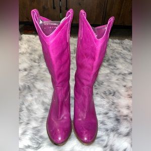 FRYE CARSON PINK MAGENTA LEATHER WESTERN COWBOY BOOT SIZE 7